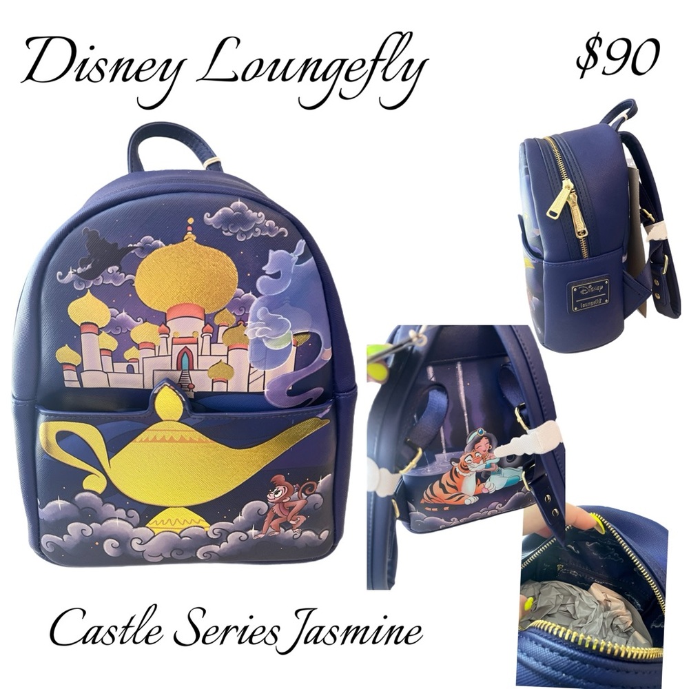 Loungefly Blue and Yellow Castle Series Jasmine Backpack